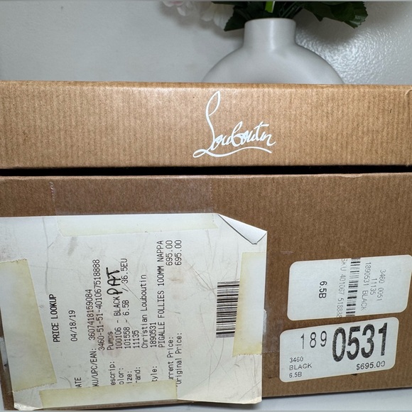 Christian Louboutin -Style PIGALLE FOLLIES 100MM NAPPA COLOR black-  size 36.5EU - Picture 7 of 10